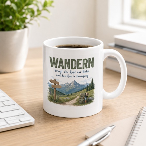 Tasse »Wandern bringt den Kopf zur Ruhe«