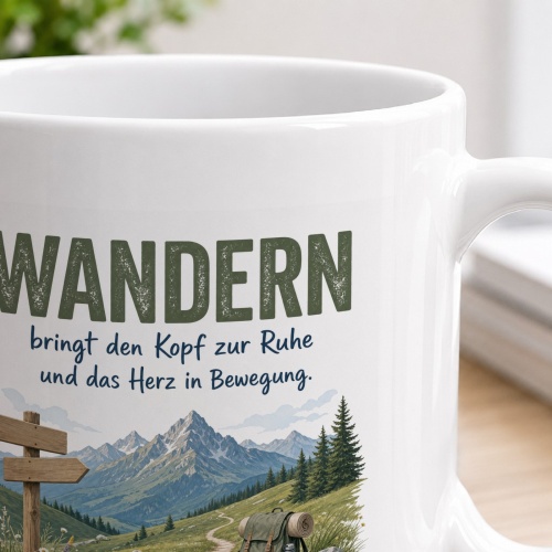 Tasse »Wandern bringt den Kopf zur Ruhe«