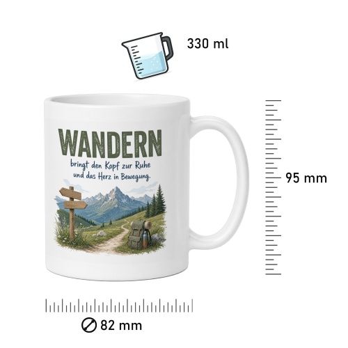 Tasse »Wandern bringt den Kopf zur Ruhe«
