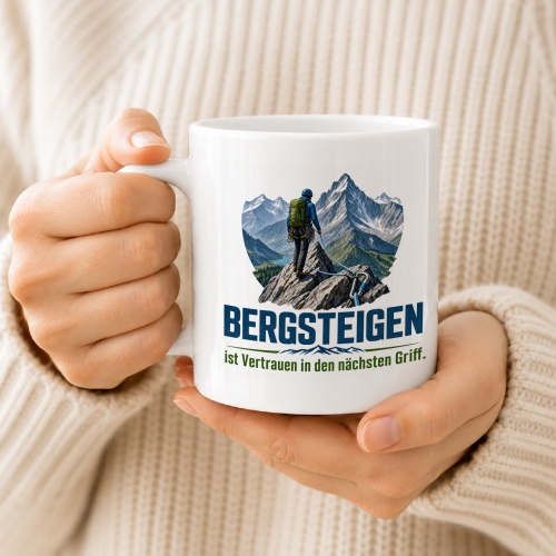 Tasse »Bergsteigen ist Vertrauen in den nächsten Griff.«