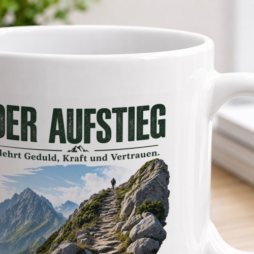 Tasse »Der Aufstieg lehrt Geduld, Kraft und Vertrauen.«