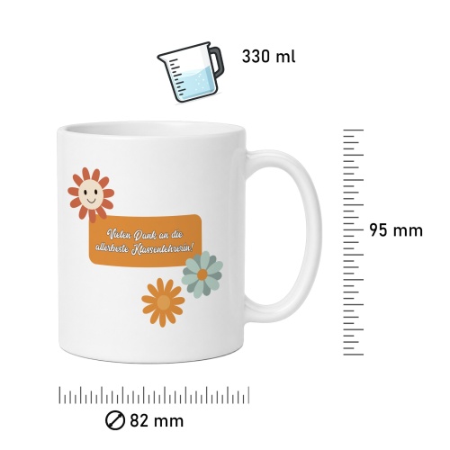 Tasse »Vielen Dank an die allerbeste Klassenlehrerin!«