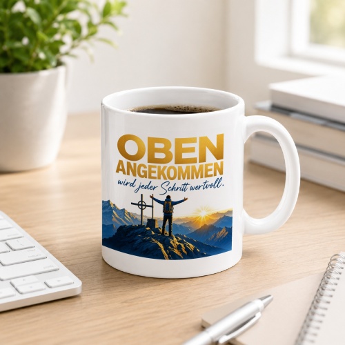 Tasse »Oben angekommen wird jeder Schritt...