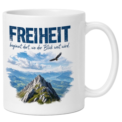 Tasse »Freiheit beginnt dort, wo der Blick weit...