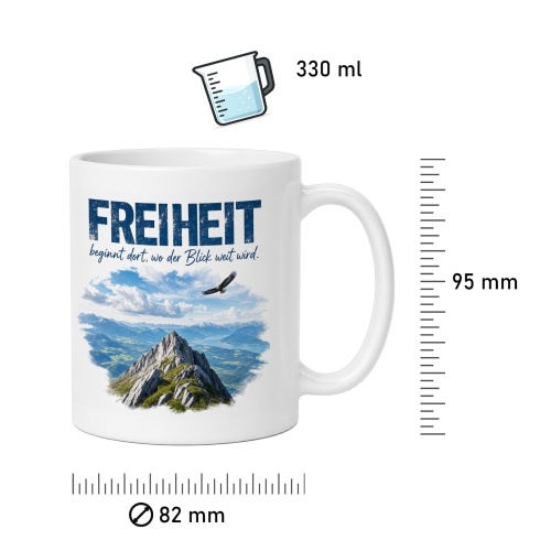 Tasse »Freiheit beginnt dort, wo der Blick weit wird.«