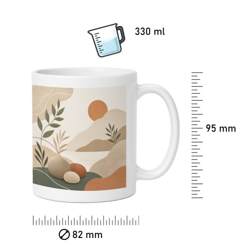 Tasse mit abstrakter Landschaft