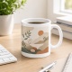 Tasse mit abstrakter Landschaft