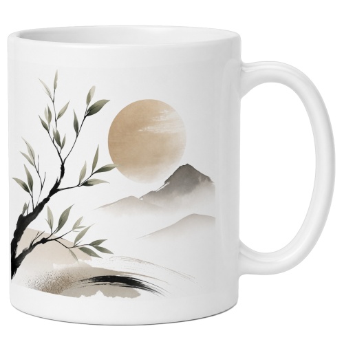Tasse mit Berglandschaft
