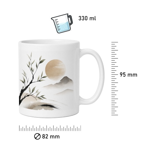Tasse mit Berglandschaft