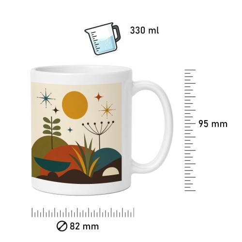 Tasse mit Retro-Botanischem Landschaftsmotiv