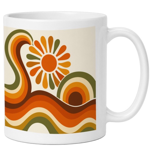 Tasse mit Retro-Sonnenmotiv