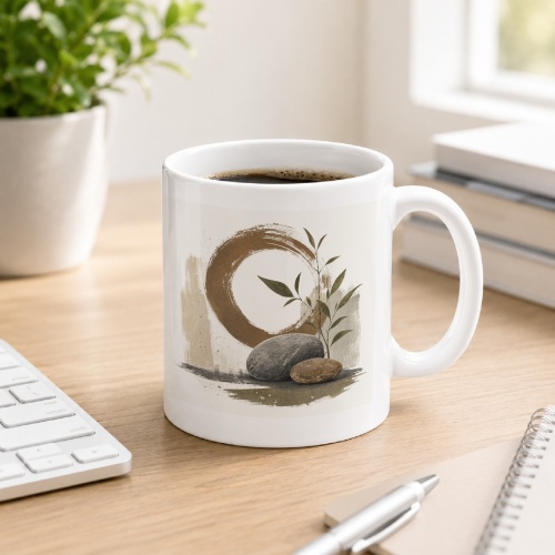 Tasse mit botanischem Steine-Motiv