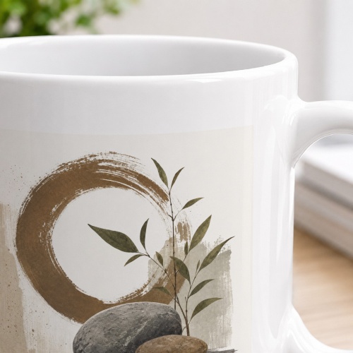 Tasse mit botanischem Steine-Motiv