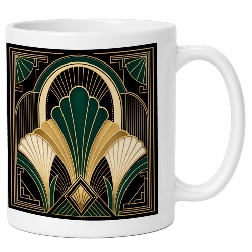 Tasse mit Art-Deco-Fächermotiv