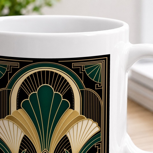 Tasse mit Art-Deco-Fächermotiv