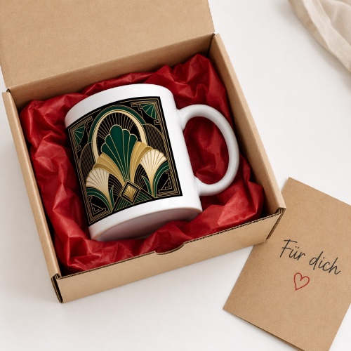 Tasse mit Art-Deco-Fächermotiv