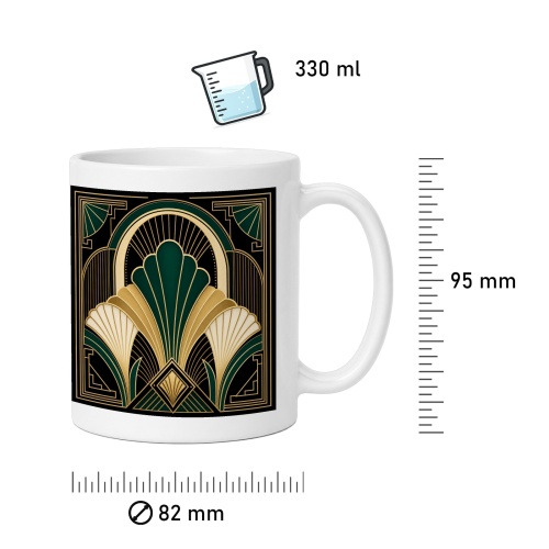Tasse mit Art-Deco-Fächermotiv