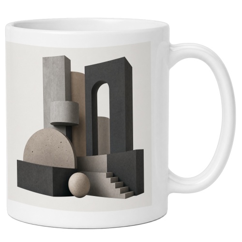 Tasse mit abstraktem Architekturmotiv