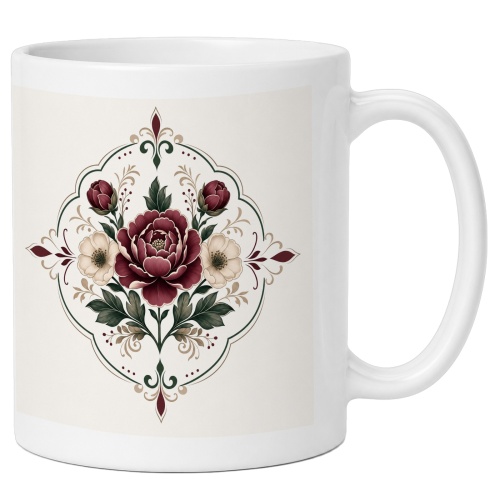 Tasse mit Blumenillustration