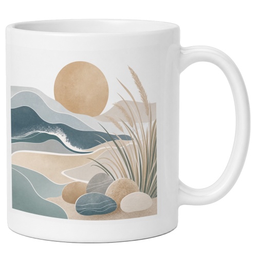 Tasse mit abstraktem Landschaftsmotiv