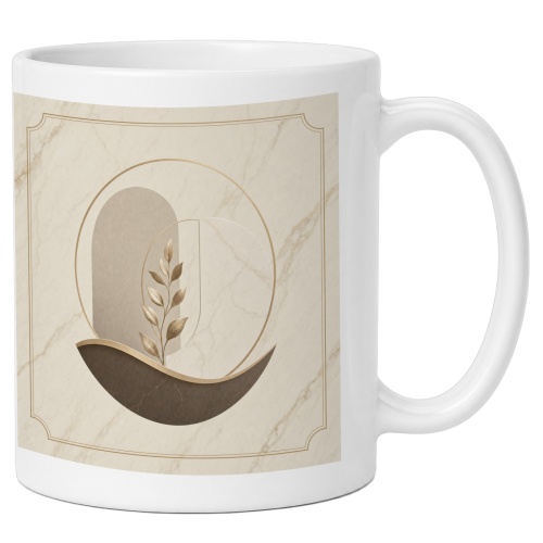 Tasse mit abstraktem Bogenmotiv