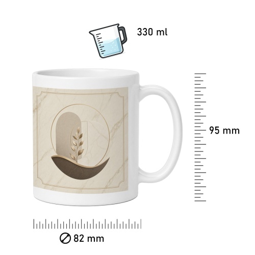 Tasse mit abstraktem Bogenmotiv