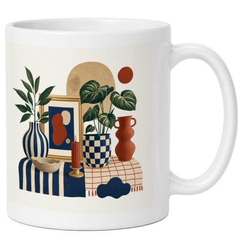 Tasse mit Wohnillustration