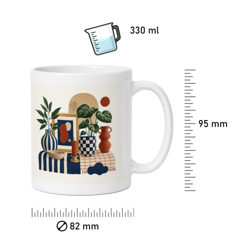 Tasse mit Wohnillustration