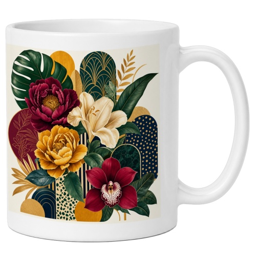Tasse mit Blumenillustration