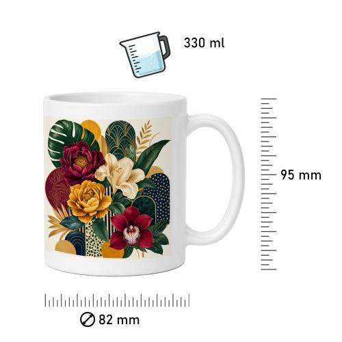 Tasse mit Blumenillustration