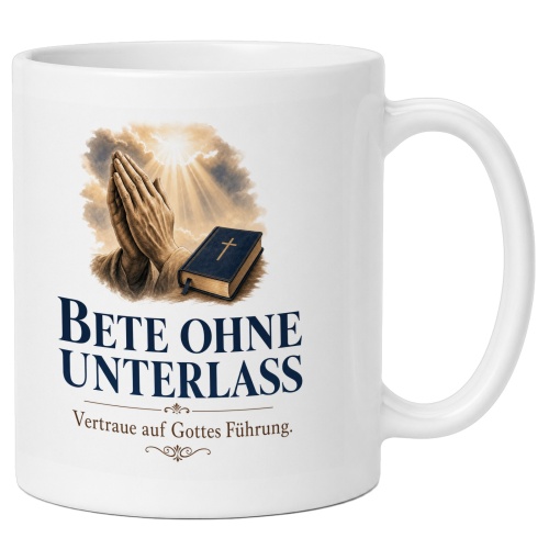 Tasse »Bete ohne Unterlass Vertraue auf Gottes...