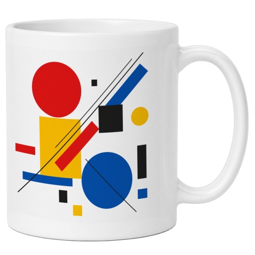 Tasse mit geometrischem abstraktem Motiv