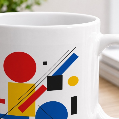 Tasse mit geometrischem abstraktem Motiv