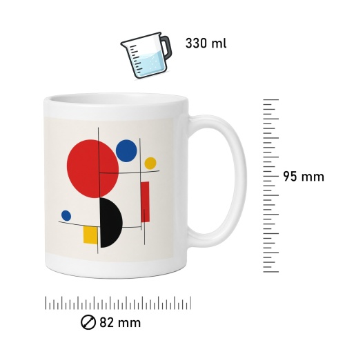 Tasse mit abstraktem Geometrie-Motiv