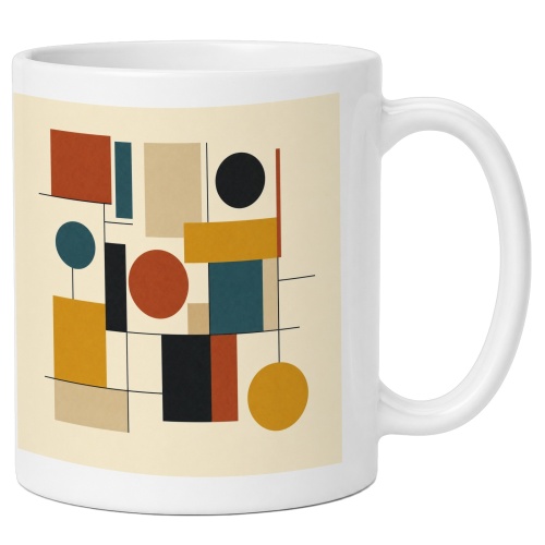 Tasse mit abstraktem geometrischem Motiv