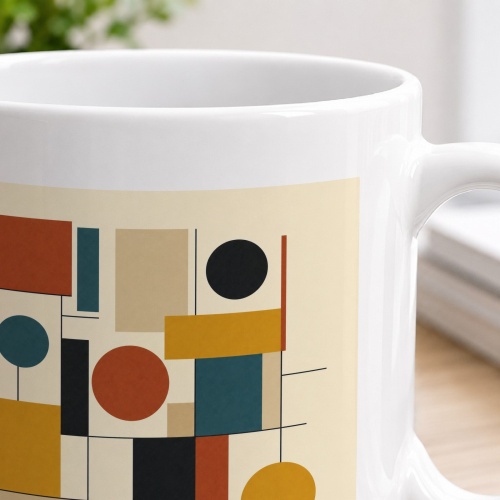 Tasse mit abstraktem geometrischem Motiv