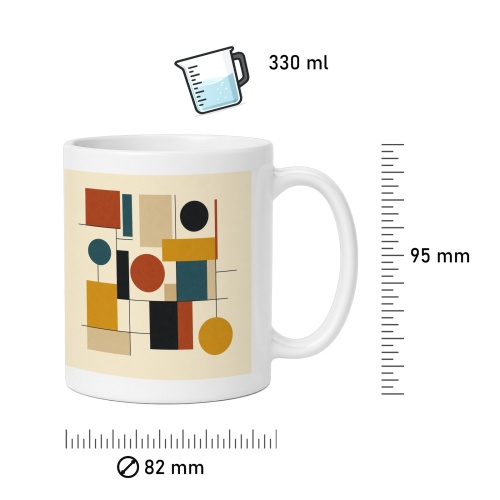 Tasse mit abstraktem geometrischem Motiv