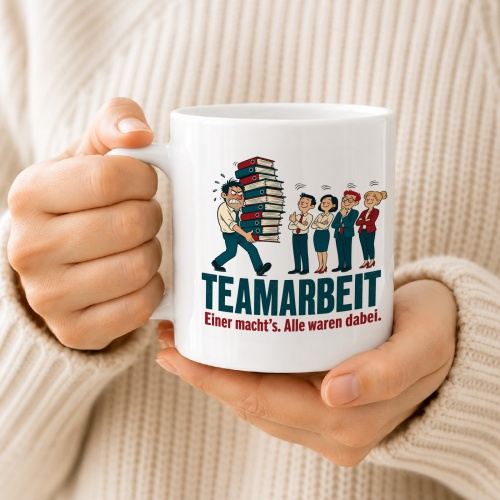 Tasse »Teamarbeit Einer macht’s. Alle waren dabei.«