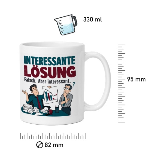 Tasse »Interessante Lösung Falsch. Aber interessant.«