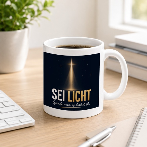 Tasse »Sei Licht Gerade wenn es dunkel ist.«
