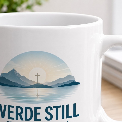 Tasse »Werde still Gott ist schon da.«