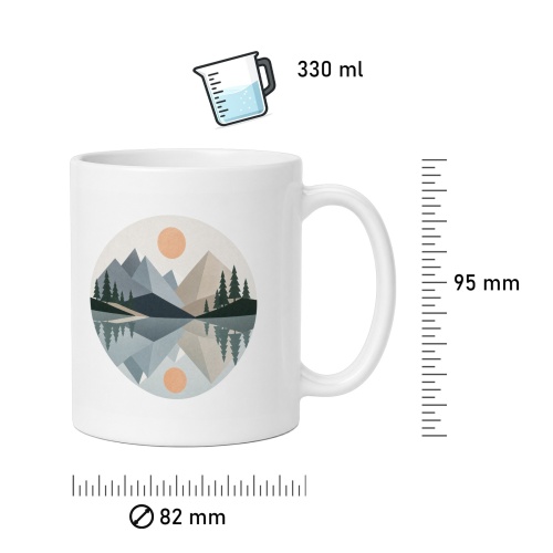 Tasse mit Berglandschaft