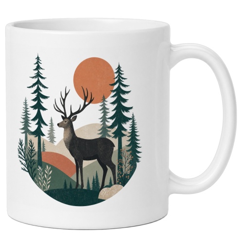 Tasse mit Hirschmotiv