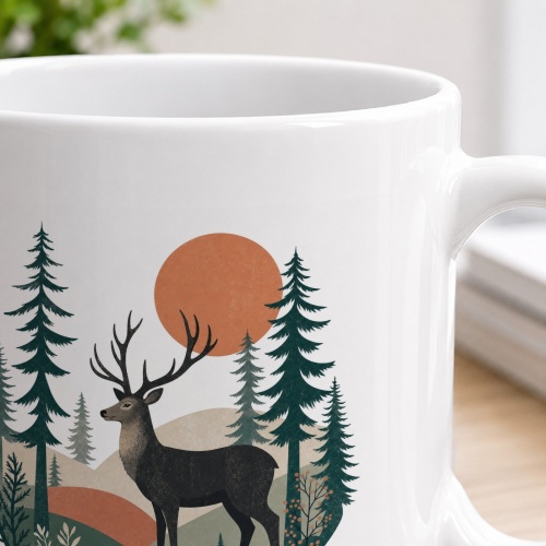 Tasse mit Hirschmotiv