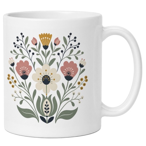 Tasse mit Blumenillustration