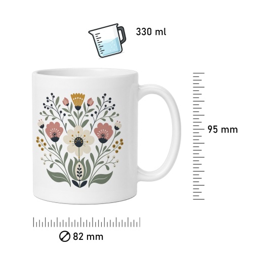 Tasse mit Blumenillustration