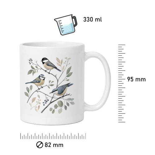Tasse mit Vogelmotiv