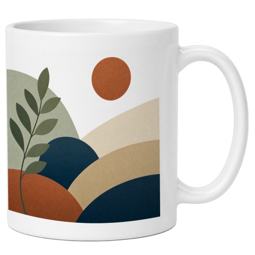 Tasse mit abstraktem Landschaftsmotiv