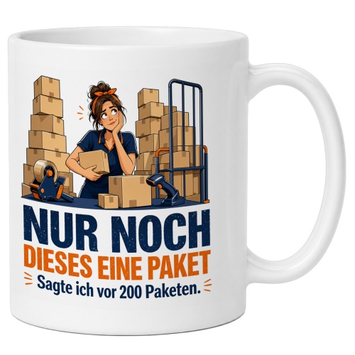 Tasse »Nur noch dieses eine Paket«