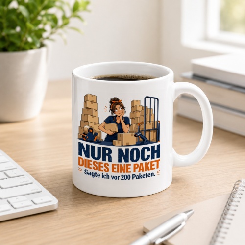 Tasse »Nur noch dieses eine Paket«
